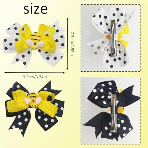 Jaczora 4 PCS Bee Hair Clips, Clips de Cabello Abeja miniatura 2