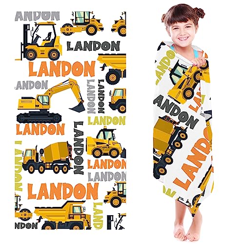 Personalized Beach Towels for Kids, Custom Microfiber Beach Towels with Name Sand Free Water Absorption Quick Drying Beach Accessories, Summer Must Haves Beach Essentials for Family(29