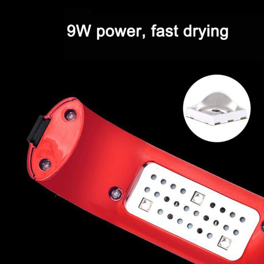 FAXIOAWA Lampe à Ongles en Acier Inoxydable 9W, Mini sèche-Ongles USB, Lampe de manucure Professionnelle, Cabine de Gel à Ongles
