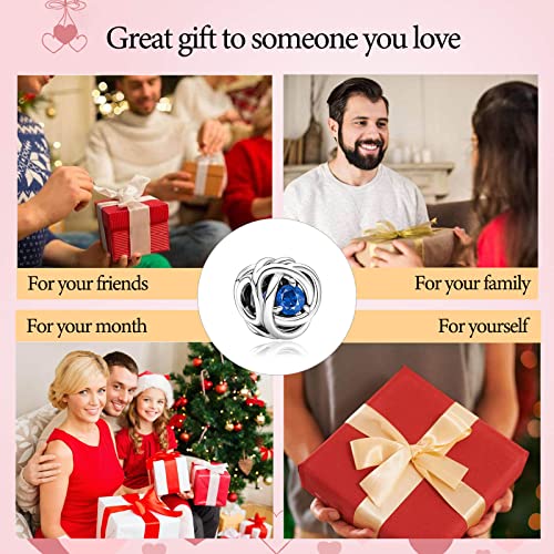 VALGACLS Birthstone Charms for Bracelet Necklace - 925 Sterling Silver Happy Birthday Charm for Women Girls Jewelry Gifts 7