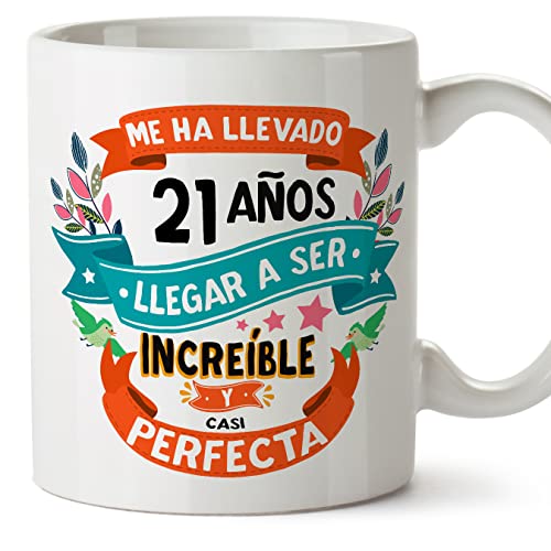 MUGFFINS Canecas 21 aniversário - em espanhol - Levei 21 anos para se tornar incrível - 11 oz - Presente original e divertido