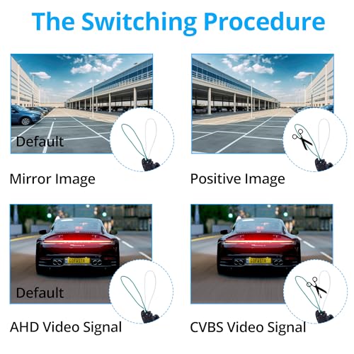 Backup/Front/Side View Camera, AHD 720P Waterproof Clear Night Vision Rear View Camera with Metal Shell, Adjustable 140° Wide Angel Reverse Back up Camera for Universal Cars, SUV, Trucks, RV and More - Image 6