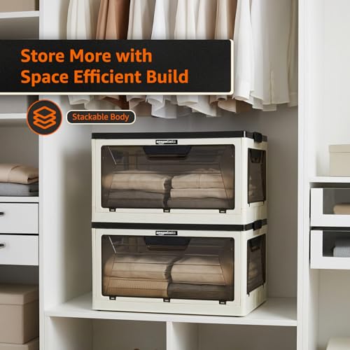 Image of Amazon Basics Plastic Wardrobe for Bedroom Drawer, Drawers Organisers, Cupboard Organizer & Wardrobe Organiser (2 Layer)