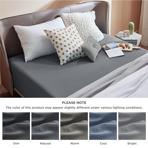 Bedsure FITTED SHEET-SOLID Queen Fitted Sheet Only - Bed Sheets Extra Deep Pocket 16 Inch thumb #5