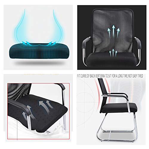 JRP-Computerstuhl-Buerostuhl-StahlfuesseAtmungsaktive-MeshSchreibtischstuhl-Neck-Lordosenstuetze-Guertel-ModeSchwarzA