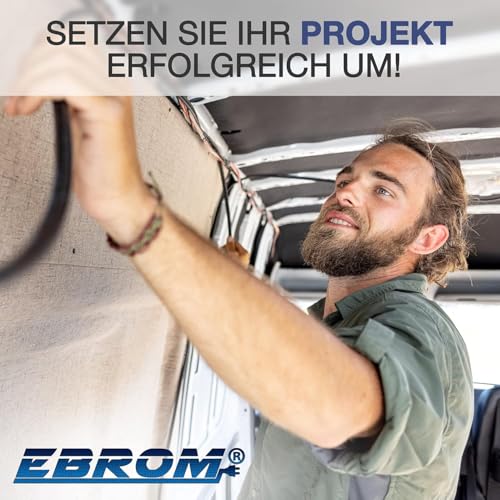 EBROM 3 Meter Batteriekabel ROT H07V-K 16 mm² - Batterie Kabel - 99,9% OFC Kupfer - 3 m (3M) 16mm2