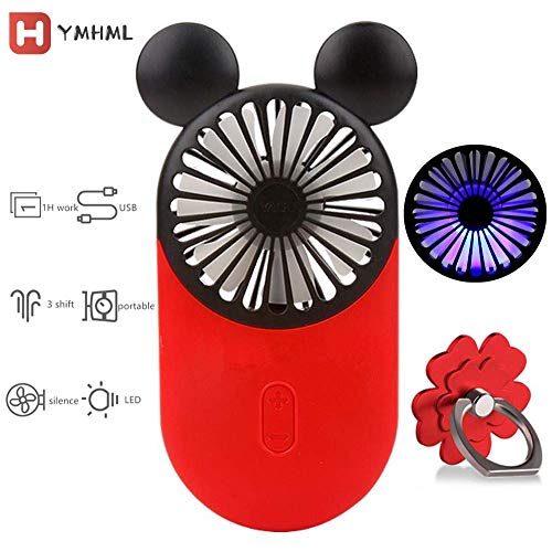 YMHML Cute Personal Mini Fan, Handheld & Portable USB Rechargeable Fan with Beautiful