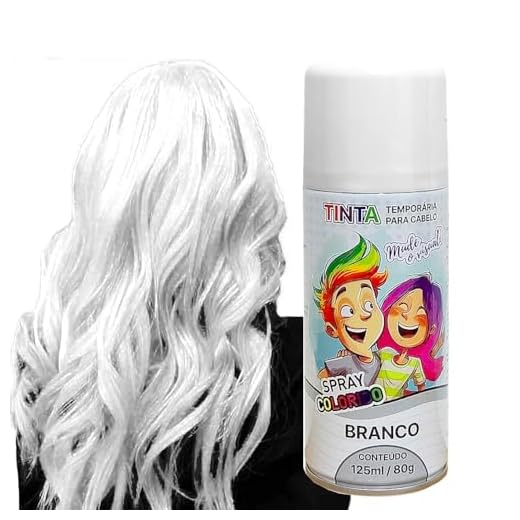 Tinta de Cabelo Temporária Branca Spray