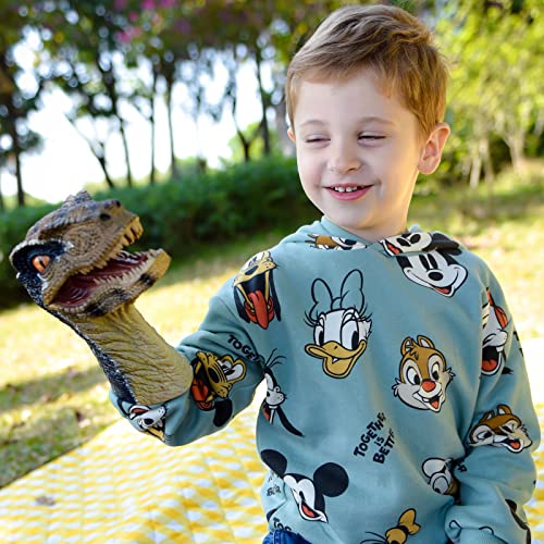 Gemini&Genius HP-SET1 Dinosaur Toys Tyrannosaurus Rex And Blue Velociraptor Hand Puppets Dinosaur Animal World Action Figure Set Funny & Scared Head Hand Puppets thumb #3