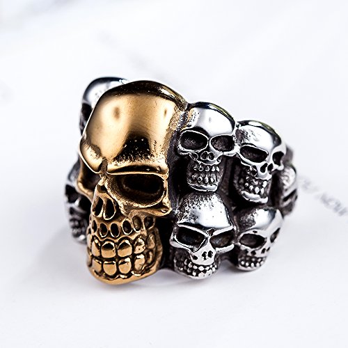 Image of Genuine Stainless Steel Ring Jewelry for Men Fashion Punk Biker Skull Rings
