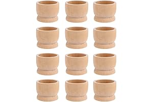 12-Pack Unfinished Wooden Egg Holder Stand Cups
