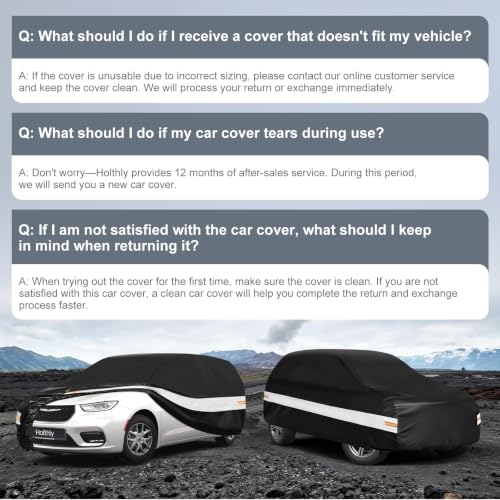Image of 10 Layers Mini Van Car Cover Custom Fit for Chrysler Pacifica Minivan (2016-2026), Waterproof All Weather for Automobiles, Outdoor Full Cover Sun Dust Rain Protection with Cotton. Black