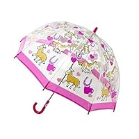 Bugzz BUPY Kids Children Clear PVC All Season Umbrella Brolly - Pony & Hearts