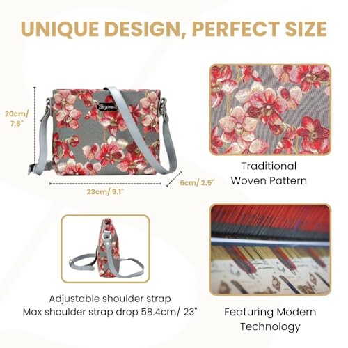 Image of Signare Tapestry Crossbody Bag Sling Shoulder Purse for Women