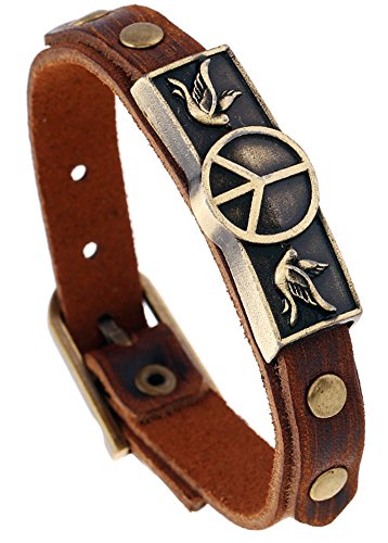 Hamoery Men Punk Alloy Leather Bracelet Cross Bracelet Bangle Wristband