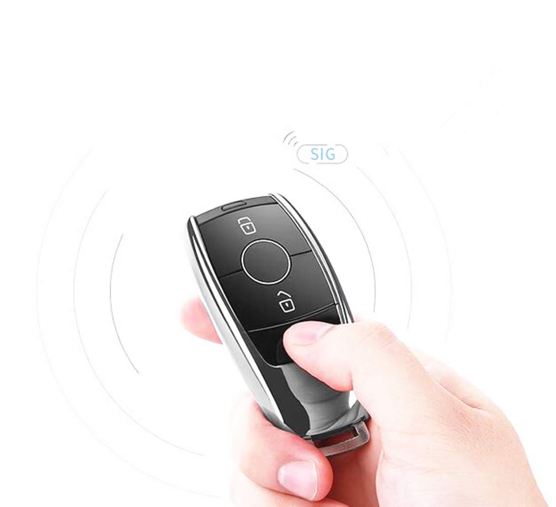 Cover per chiave auto con telecomando per Mercedes Benz Classe E E180 E200 E260 E300 E400 S Classe S320 S350 Key Case Portachiavi (nero