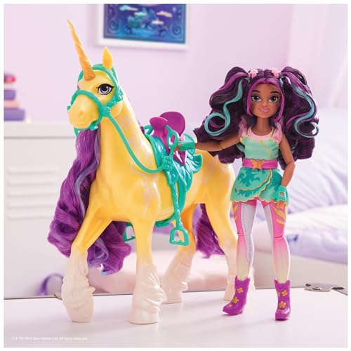 Unicorn Academy - L'Ecole des Licornes - Licorne Leaf 28 Cm - Licorne Leaf Pour Poupée Ava - Jouets Inspirés De La Série L'Ecole des Licornes - Jouet Enfant 4 Ans et +
