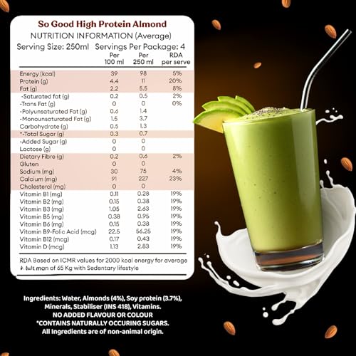 Image of So Good High Protein Almond Plant based Beverage 1ltr