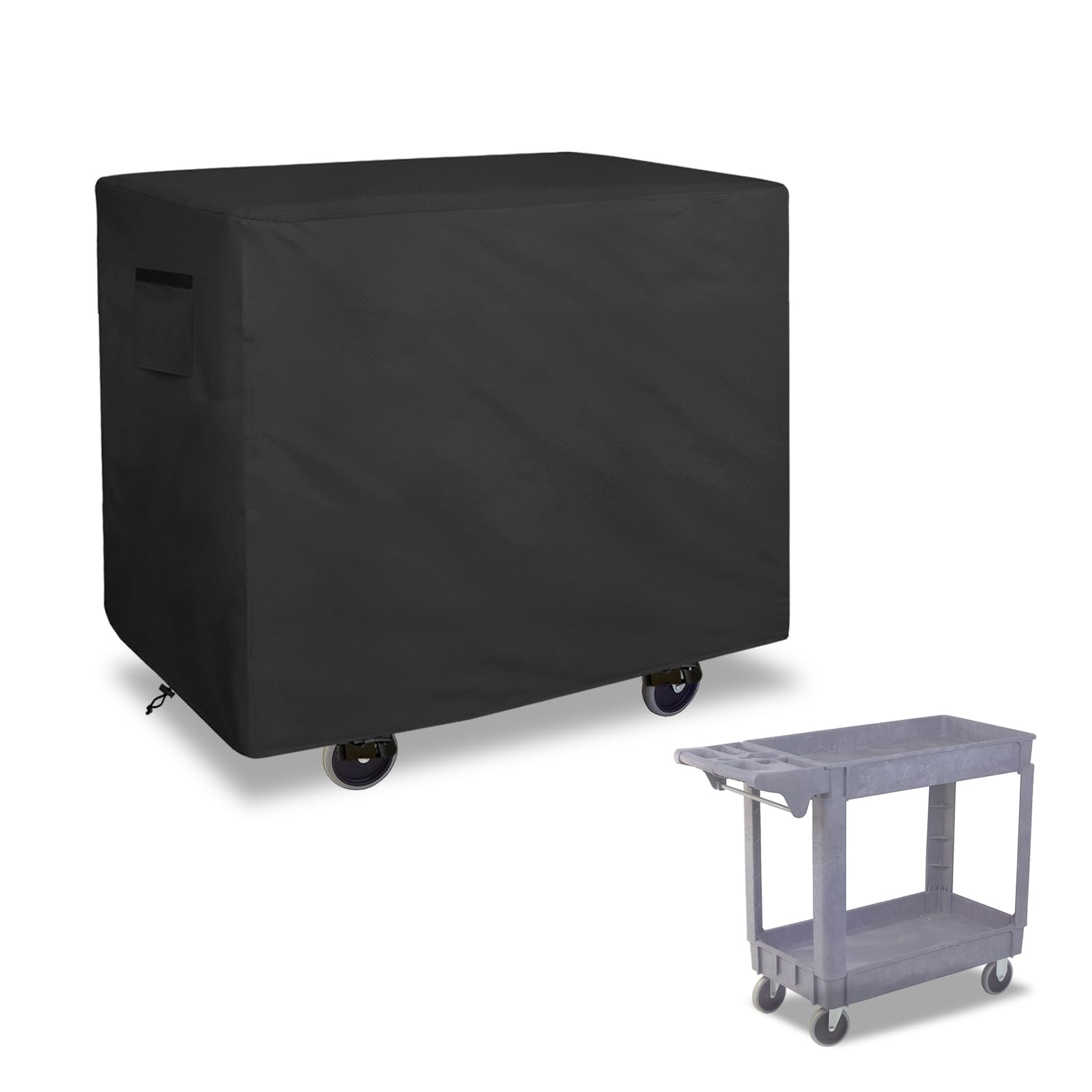 Bitubi Service Cart Cover for 500-Pound Capacity Service Utility Cart,Heavy Duty Waterproof Utility Cart Cover - 41''L x 18.8''W x 32''H(Black)