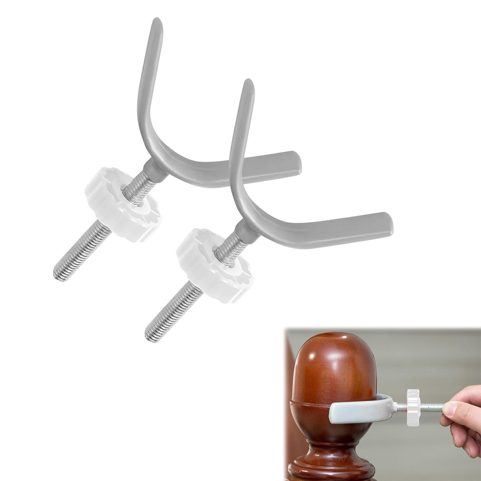 Y-förmiger Adapter Für Babygitter, Y Spindel zur Befestigung,Kindergitter and Treppengeländern,Erweiterung des Treppenschutzgitters,für Treppenschutzgitter für Babys und Haustiere (Weiß, 2 Stück)