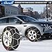 Snow Chains for Car Tires Manual Tightening, Universal Adjustable Emergency Portable Tire Chains, Suitable for Commuter Car and SUV, Set of 2
