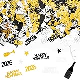 Accessoire de Nouvel An:Cette décoration de table de Nouvel An 2026 mignonne et exquise, dans une combinaison de couleurs classiques (noir, or et argent), sert de remplissage pour boîtes à cadeaux, de décoration pour bouteilles transparentes et d’ornement pour sacs à cadeaux. Elle renforce considérablement l’ambiance de fête et apporte plus de plaisir aux événements et aux soirées