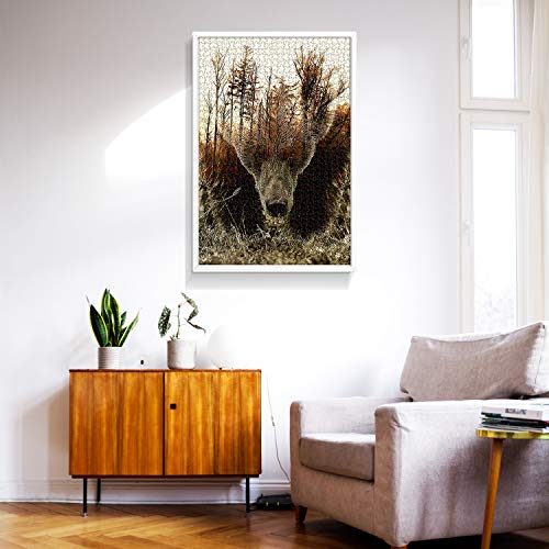 Wozuiban Adult Puzzle Classic Jigsaw Puzzle 1000 Pieces Wooden Puzzle Diy Forest Map Bear Modern Home Decor Unique Gift Intellectual Game 75X50Cm #TOP5