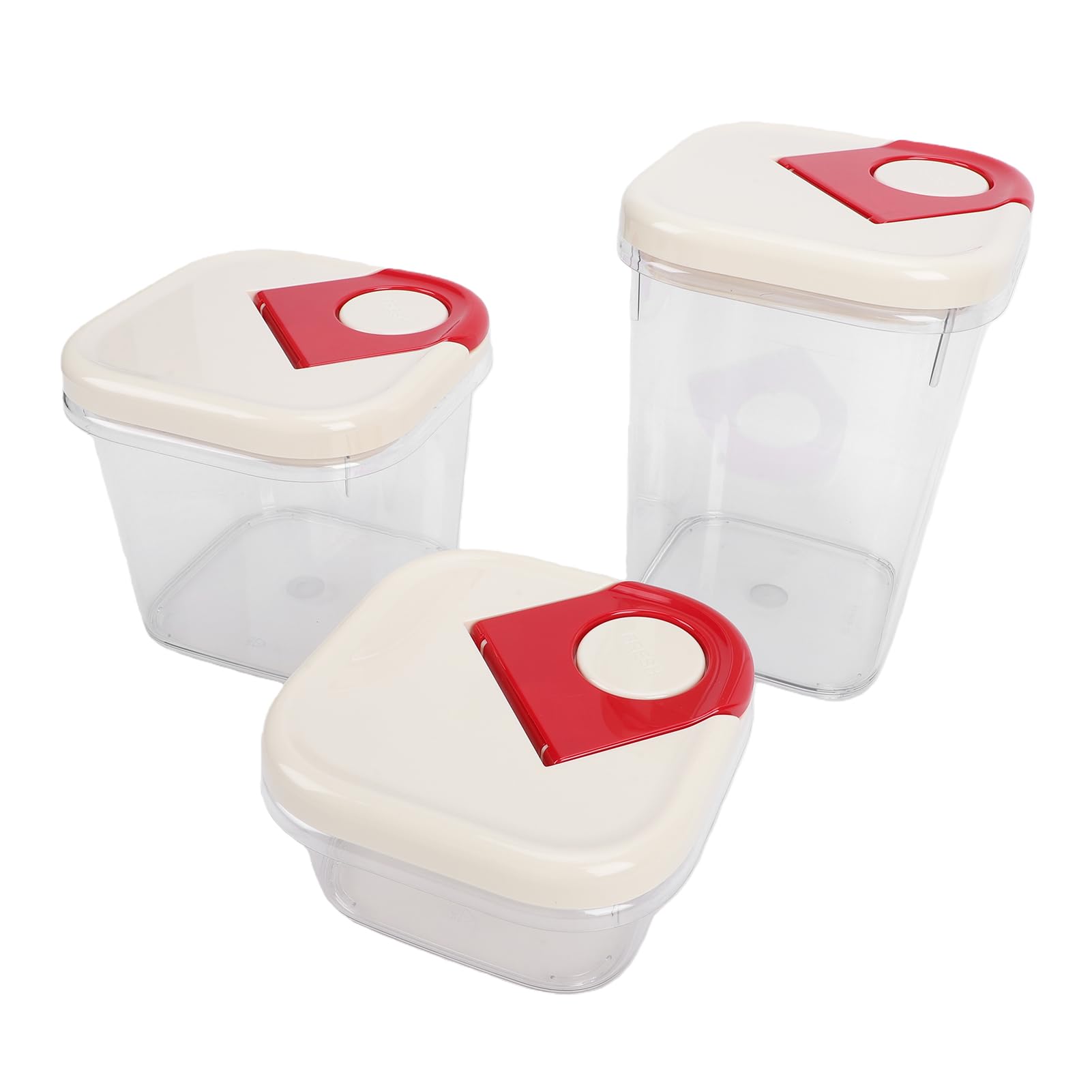 Recipientes para Almacenar Alimentos, Juego de Cajas de Almacenamiento de Cocina Herméticas Transparentes de ABS y PET con Diseño Sellado para Granos e Ingredientes, Apila