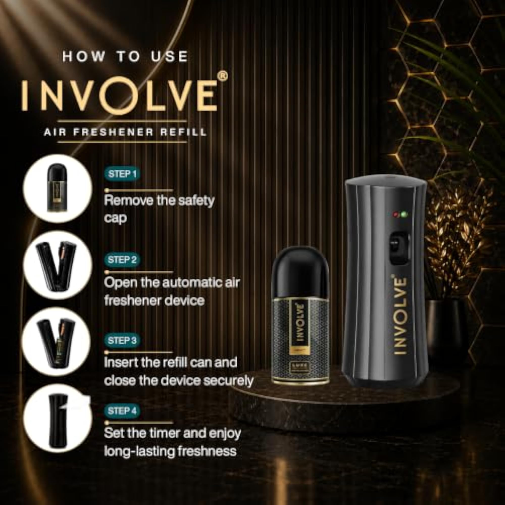 Luxe Automatic Air Freshener Kit with Adjustable Spray Control