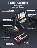 Mens Wallet, Credit Card Holder with Magnetic Closure, Leather Front Pocket Wallets for Men UK, Slim Card Wallet with Coin Pocket, RFID Blocking Bifold Wallets Holds 12+ Cards and Money Clip ID Window - Image 2