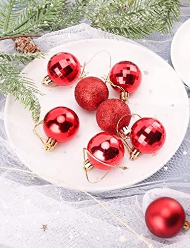 Aitsite Christmas Baubles, 24 Pcs Xmas Baubles Christmas Decorations 6cm Hanging Christmas Balls Shatterproof Christmas Ornaments for Christmas Tree Home Festival Decoration(Red)