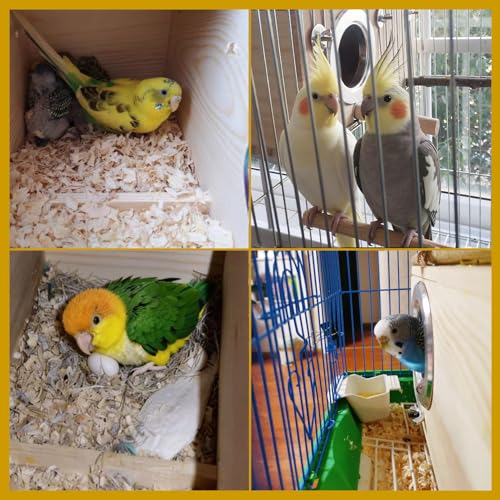 Image of kathson Parakeet Nesting Box,Wood Bird Nest House for Cage,Parrots Breeding Mating Boxes,Budgie Nesting Box for Conure,Lovebirds,Canary,Cockatiel,Finch,Small and Medium-Sized Birds (L)