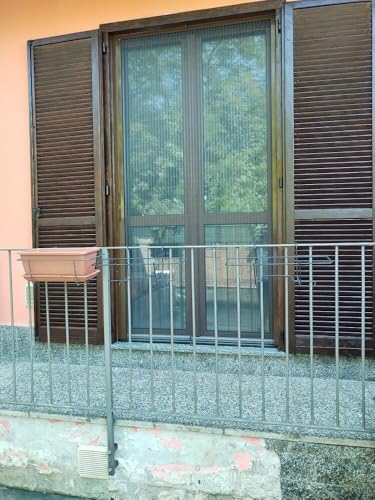 Zanzariera Laterale Plisse Porta Finestra Scorrevole In Kit Fai Da Te Avvolgibile In Alluminio Verniciato Accessori Inclusi Bianco Marrone Varie Misure (160 X H210 Cm, Bianco Ral 9010) - 8