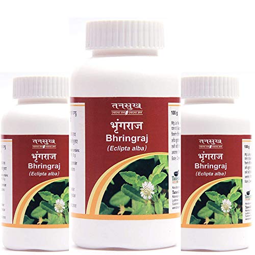 Tansukh Bhringraj Powder for Hair - 100 gram | Ayurvedic Bhringraj Churna | Made In India Product (Pack of 3)