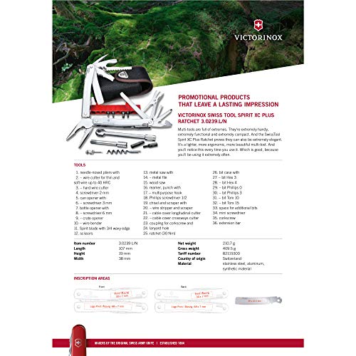 Victorinox 30239.N Swiss Spirit XC P.Ratchet F/Nylon, Gris, S