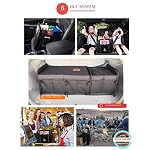 Convertible Large 3 Compartment SUV Trunk Organizer with Cover | Truck Bed Organizer | for Trucks, Cars, SUVs and Groceries with Tie Down Straps. (6 in 1 with Cover, Black) - Image 5