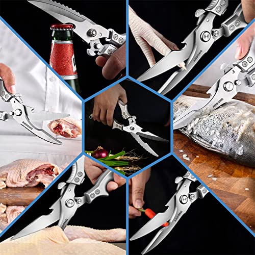 Andong Poultry Shears Heavy Duty Professional,Kitchen Scissors Heavy Duty Dishwasher Safe,Kitchen Shears Heavy Duty Spring Loaded,Andong Utility Scissors Multipurpose Stainless Steel Meat Scissors+Sheath thumb #5