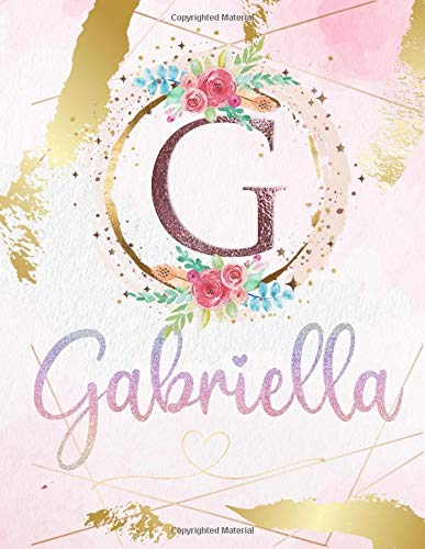 Gabriella: Personalized Sketchbook with Letter G Monogram & Initial/ First Names for Girls and Kids. Magical Art & Drawing Sketch Book/ Workbook Gifts ... Gold Watercolor Cover. (Gabriella Sketchbook)