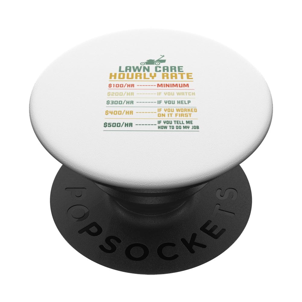 funny moan lawn mowing lovers design PopSockets Swappable PopGrip, Black