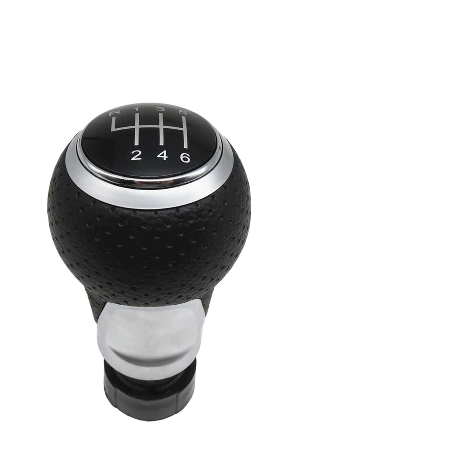 REOKIP for Seat for Leon MK1 for Ibiza 6J PU Leather Shifter Car Gear Shift Knob 12mm 5/6 Speed Handle Shifter Lever Knob(Sliver 6 Speed)