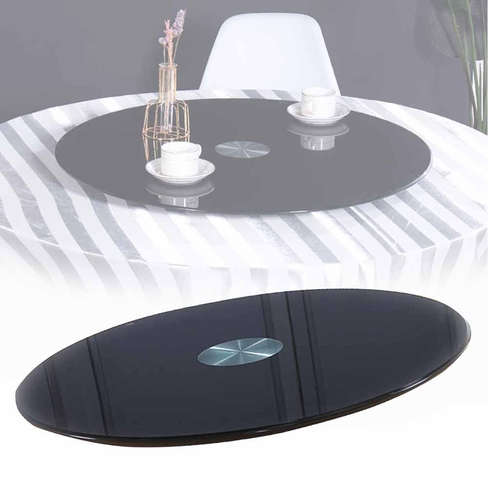 Lazy Susan plateau tournant noir en verre pour simplifier vos dîners de famille