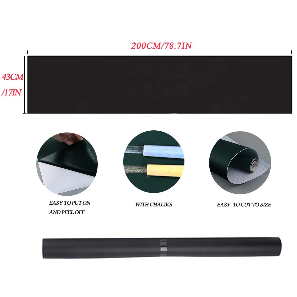Blackboard Chalk Board Wall Sticker Wrapping Paper 43cm x 200cm for Home Scho...