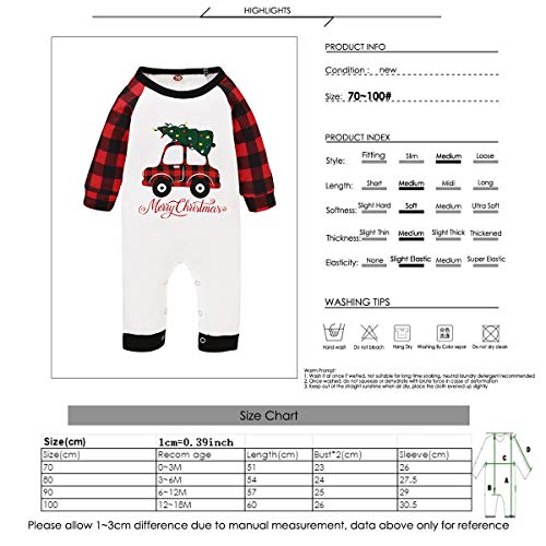 NCONCO Baby Romper Peuter Vrolijk Kerst Plaid Mouw Jumpsuit voor Peuter Meisje Jongen - Afbeelding 8
