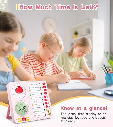 Image of 3-in-1 Visual Timer Task Timer with Chore Chart Board, ADHD Tool for Kids Adults Visual Schedule for Kids with Autism, Daily Checklist for Home, School, Classroom, Desk, Chore Chart