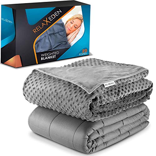 RELAX EDEN Adult Weighted Blanket W/Removable, Washable Duvet Cover| 20 lbs, 60”x 80”