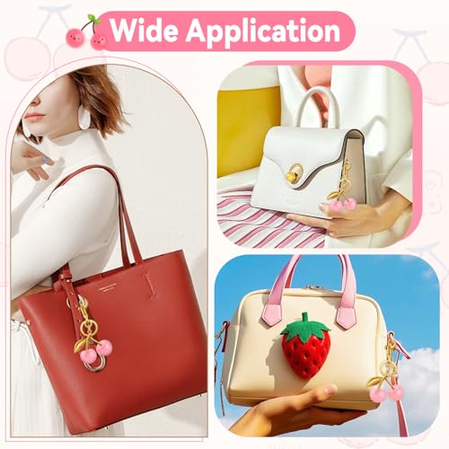 Image of TINKRSTUFF Cherry Bag Charm Cute Key Chains Cherry Purse Charms for Handbags, Strawberry Keychain Best Gifts