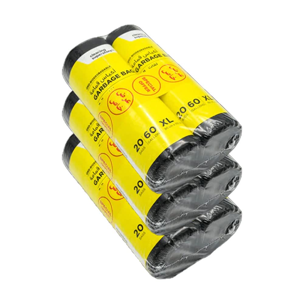 Cleany Genie Cleaning Superstore Multi-Purpose Roll Garbage Bag - 90 x 110cm, 120 Bags, Black (Pack Of 6)