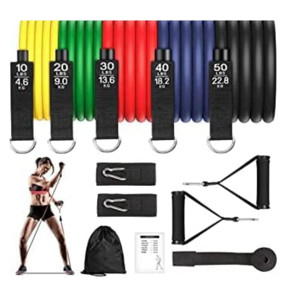 Chesta Store Resistance Band for Workout (11pc) | Bands for Home Workout for Men & Women | Unbreakable Resistance Bands Set for Home Exercise , Stretching and Workout Toning Tube Kit For Men Women | Gym Equipment Set | Home Workout Equipment | (B0BZVK1G5B) Amazon Price History, Amazon Price Tracker