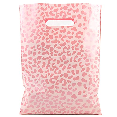 Merchandise Bags 9x12-100 Pack - Rose Gold Cheetah - Glossy Retail Bags - Shopping Bags for Boutique - Boutique Bags - Plastic Shopping Bags