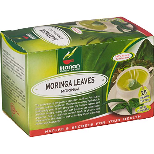 Hanan Moringa Tea (Hojas de Moringa) - 25 Tea Bags of Moringa Oleifera Leaves from Peru â€“ Fresh Herbal Tea of Superfood Leaf â€“ Pure Premium Moringa Tea â€“ a.k.a. Morangia Maringo Maringa